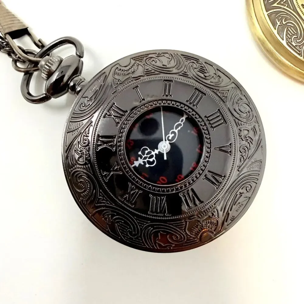 Lot 4 Pocket Watch Locket Pendant Necklaces Silver Gold Tone Wood Repousse
